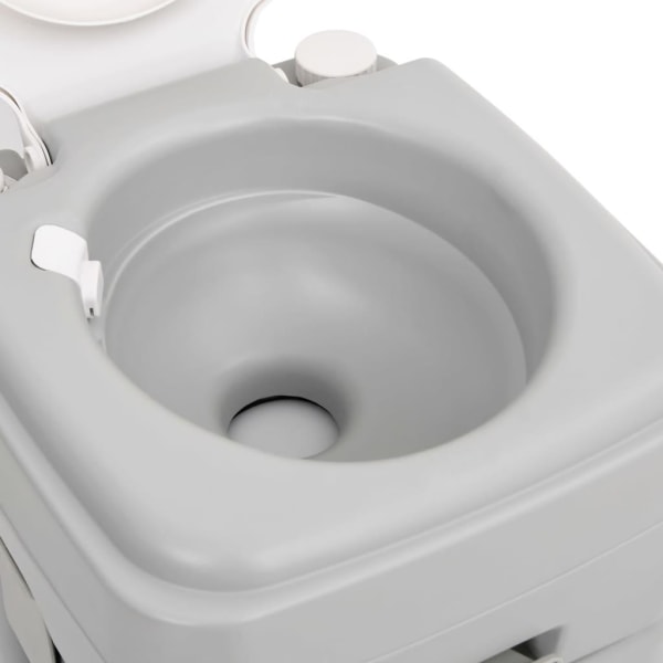 vidaXL Campingtoalett grå och vit 20+10 L HDPE