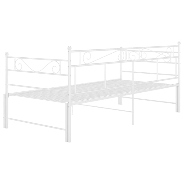 vidaXL Utdragbar sängram bäddsoffa vit metall 90x200 cm Vit