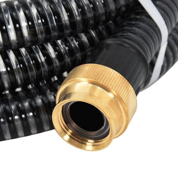 vidaXL Sugslang med kopplingar mässing svart 1,1" 15 m PVC Svart