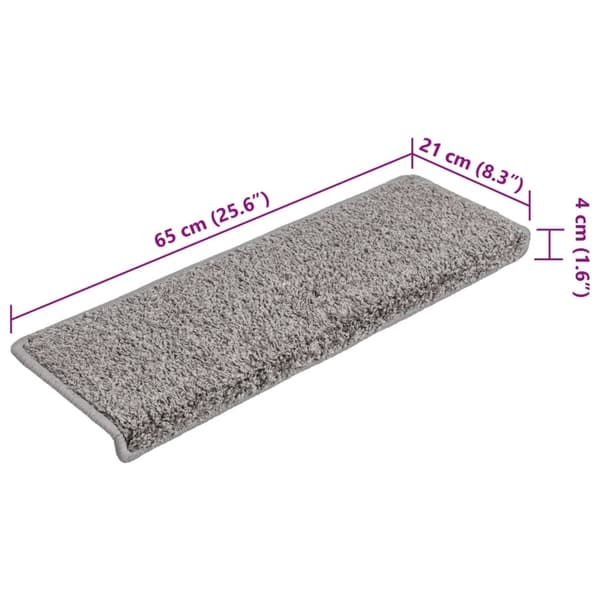 vidaXL Trappstegsmattor 15 st 65x25 cm grå grå
