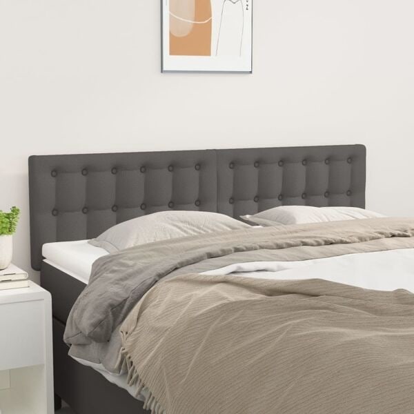 vidaXL Huvudgavlar 2 st grå 72x5x78/88 cm konstläder Grå