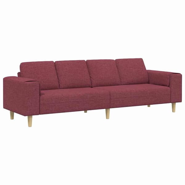 vidaXL Vardagsrumsoffa Vinröd 250 x 77 x 76 cm Polyester Röd