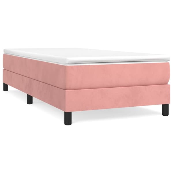 vidaXL Sängram rosa 90x190 cm sammet Rosa