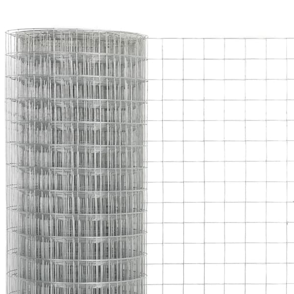 vidaXL Hönsnät galvaniserat stål 25x0,5 m silver Silver