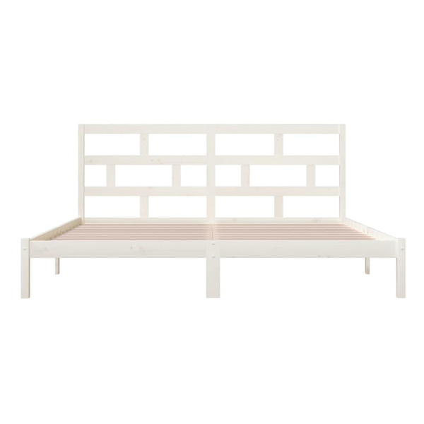 vidaXL Sängram vit massiv furu 200x200 cm Vit