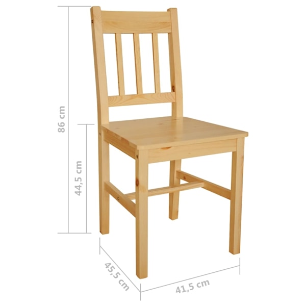 vidaXL Naturfärgade matstolar i trä 6 st Beige