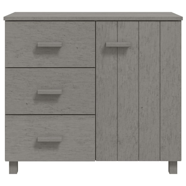 vidaXL Skänk HAMAR ljusgrå 90x40x80 cm massiv furu grå