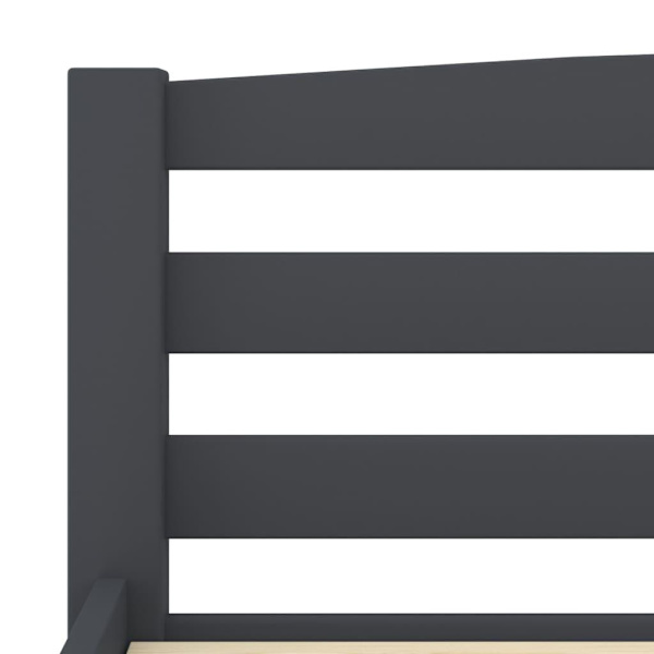 vidaXL Sängram mörkgrå massiv furu 120x200 cm grå