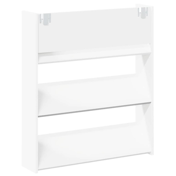 vidaXL Väggmonterat skoställ vit 80x18x90 cm konstruerat trä Vit