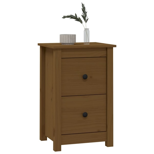 vidaXL Sängbord honungsbrun 40x35x61,5 cm massiv furu Brun