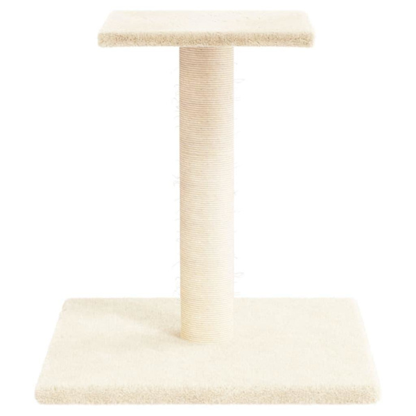 vidaXL Klöspelare med plattform gräddvit 38 cm Kräm