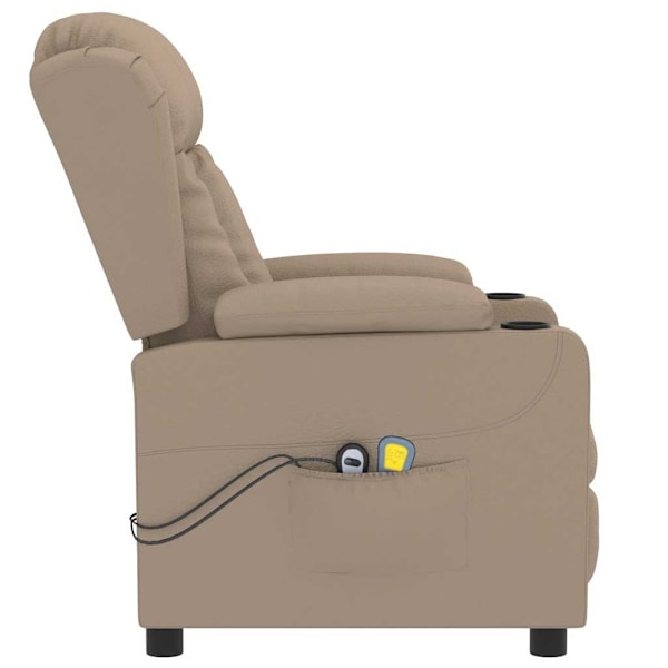vidaXL Elektrisk massagefåtölj cappuccino konstläder Brun