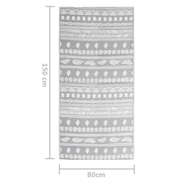 vidaXL Utomhusmatta ARAKIL grå 80x150 cm PP grå