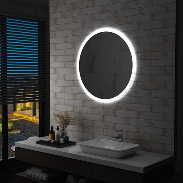vidaXL Badrumsspegel LED 80 cm Silver
