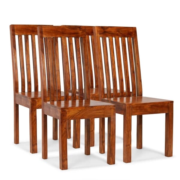 vidaXL Matstolar 4 st massivt trä modern Brun