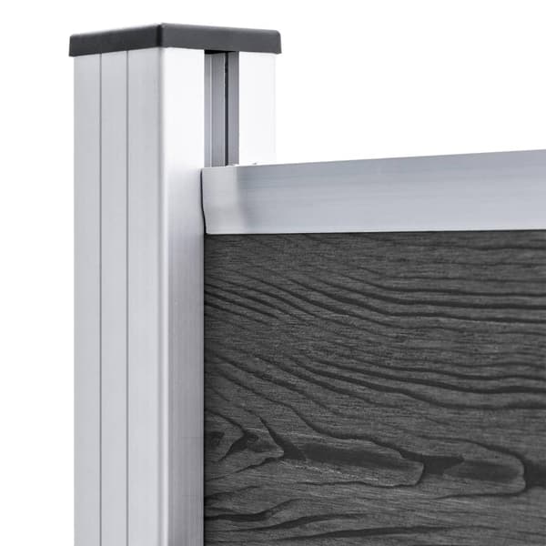 vidaXL Staketpanel WPC 95x186 cm svart Svart