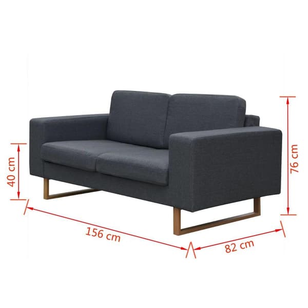 vidaXL Set med 2-sits- och 3-sitssoffa mörkgrå grå