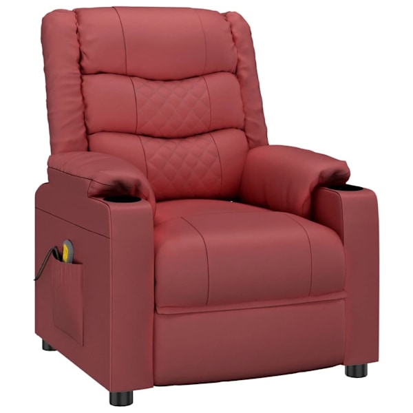 vidaXL Reclinerfåtölj vinröd konstläder Röd