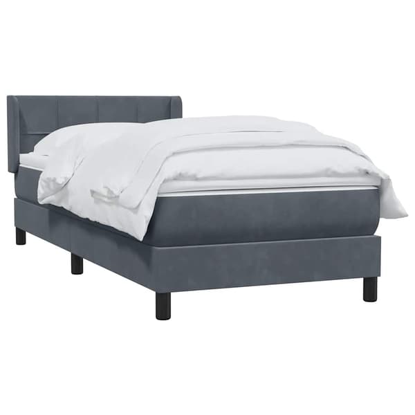 vidaXL Ramsäng med madrass mörkgrå 80x220 cm sammet Grå