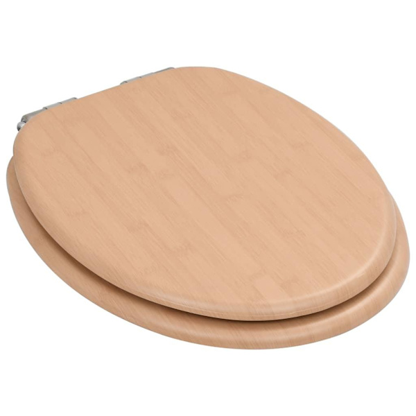 vidaXL Toalettsits med mjuk stängning MDF bambu Brun
