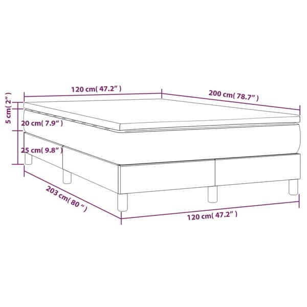 vidaXL Ramsäng med madrass grå 120x200 cm konstläder Grå