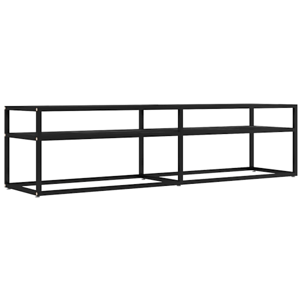 vidaXL Tv-bänk svart marmor 160x40x40,5 cm härdat glas Svart