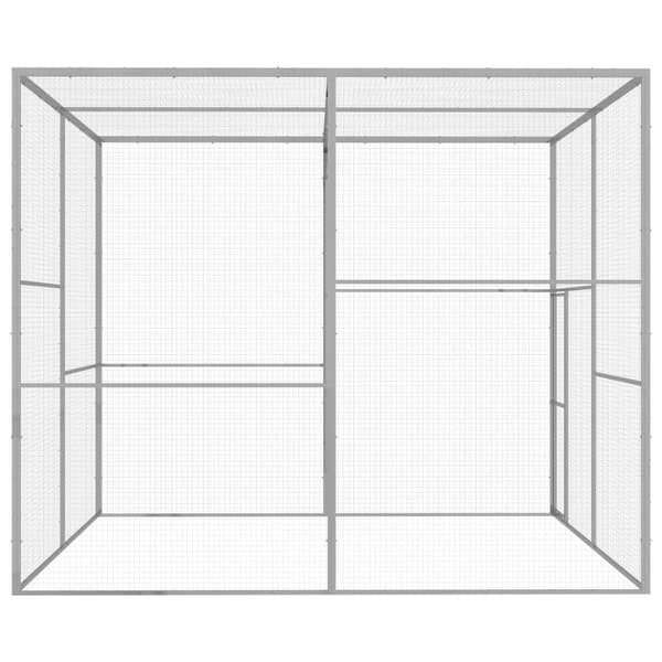 vidaXL Kattbur 3x3x2,5 m galvaniserat stål Silver