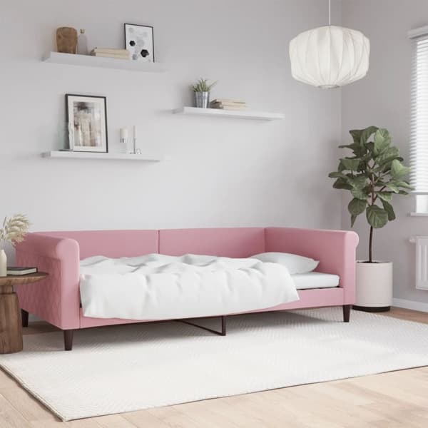 vidaXL Dagbädd rosa 100x200 cm sammet Rosa