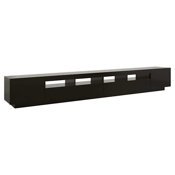 vidaXL TV-bänk med LED-belysning svart 300x35x40 cm Svart