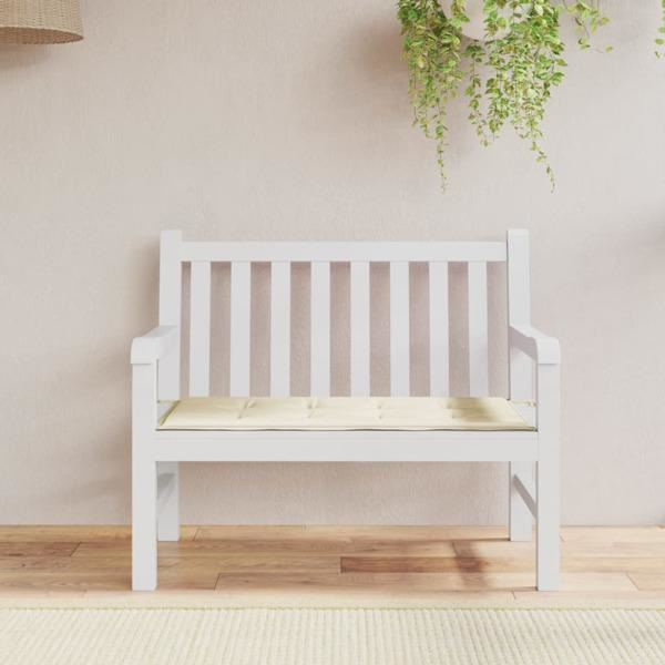 vidaXL Bänkdyna för trädgården 100x50x3 cm gräddvit Creme
