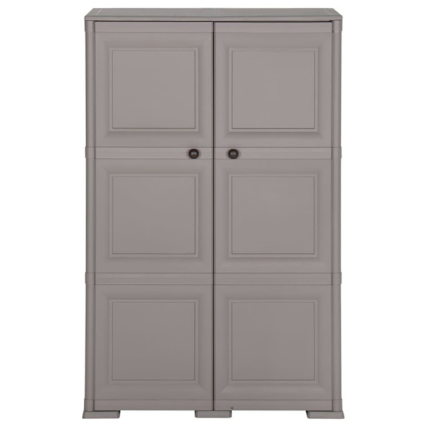 vidaXL Plastskåp 79x43x125 cm träimitation grå grå