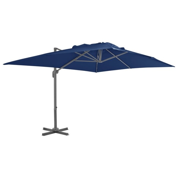 vidaXL Frihängande parasoll med aluminiumstång 4x3 m azurblå Blå