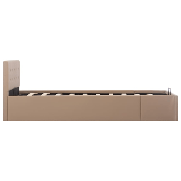 vidaXL Sängram hydraulisk förvaring cappuccino konstläder 100x200 cm Brun