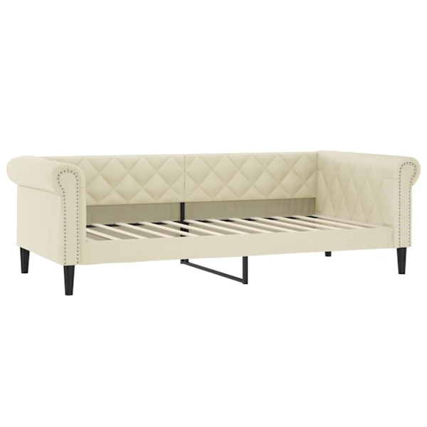 vidaXL Dagbädd gräddvit 90x200 cm konstläder Kräm