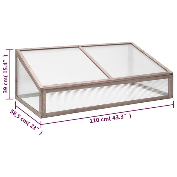 vidaXL Växthus grå 110x58,5x39 cm granträ Grå