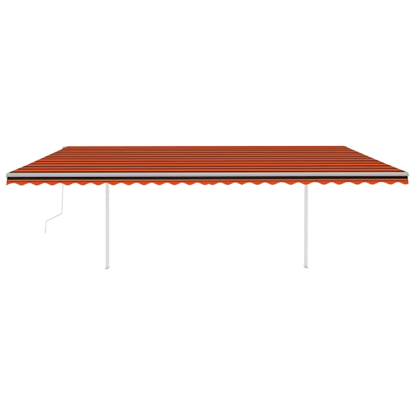 vidaXL Automatisk markis med vindsensor & LED 6x3,5 m orange/brun Flerfärgsdesign