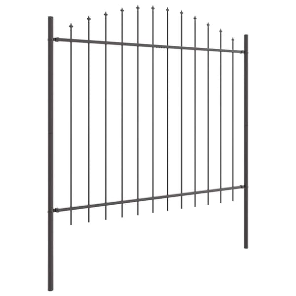 vidaXL Trädgårdsstängsel WOERDEN 6 st 170 x 190 cm Pulverlackerat stål Grå