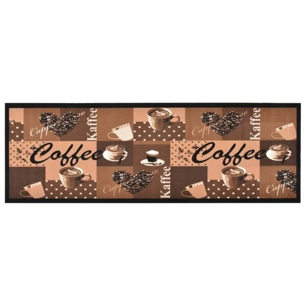 vidaXL Köksmatta maskintvättbar kaffe brun 60x180 cm multifärg