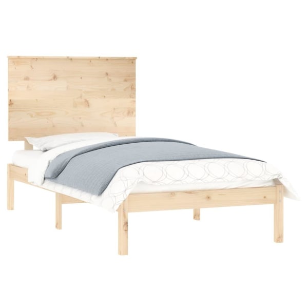 vidaXL Sängram massiv furu 100x200 cm Brun