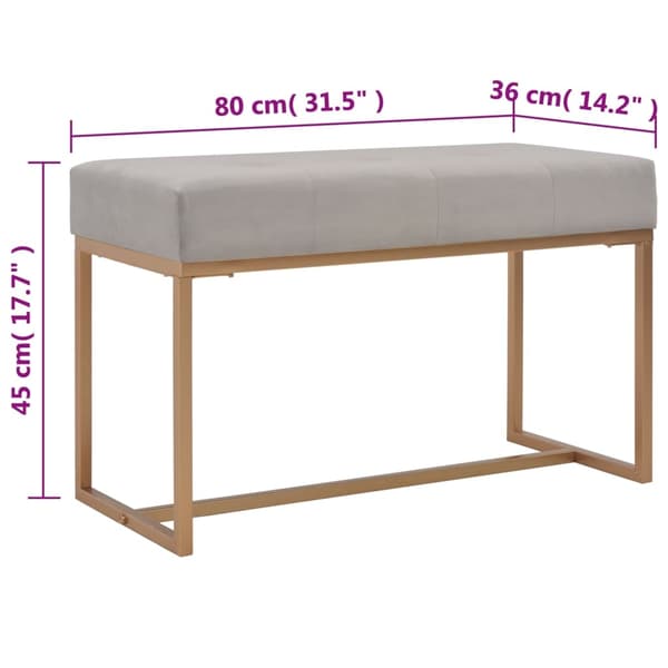 vidaXL Bänk 80 cm grå sammet grå