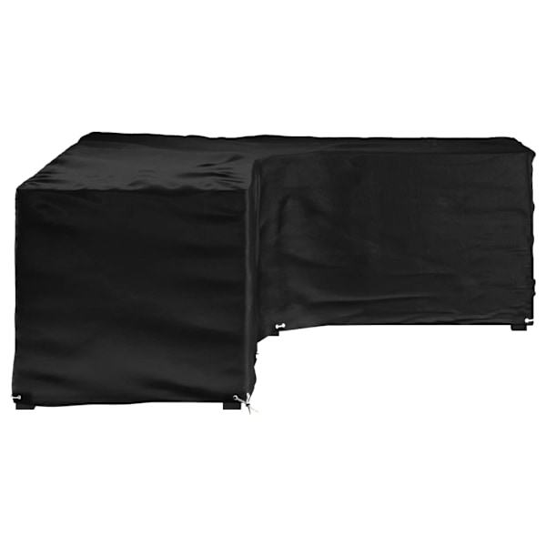 vidaXL Överdrag för utemöbler 18 ölj. 285x2220x80cm L-format Svart