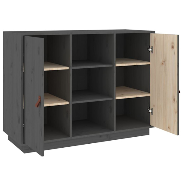 vidaXL Byrå grå 100x40x75 cm massiv furu Grå