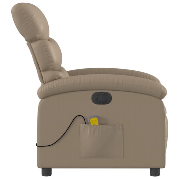 vidaXL Elektrisk massagefåtölj cappuccino konstläder Brun