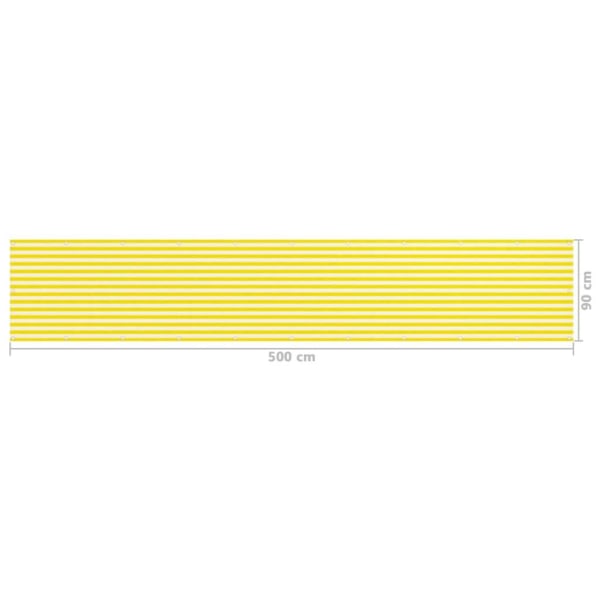 vidaXL Balkongskärm gul och vit 90x500 cm HDPE multifärg