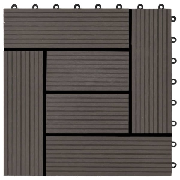 vidaXL Trall 22 st 30x30 cm 2 kvm WPC mörkbrun Brun