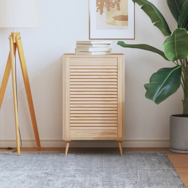 vidaXL Skåplucka lamelldesign 69x49,4 cm massiv furu Brun
