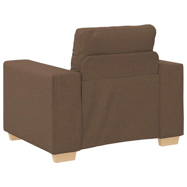 vidaXL Soffa 3 st Brun Linnenblandad tyg Brun