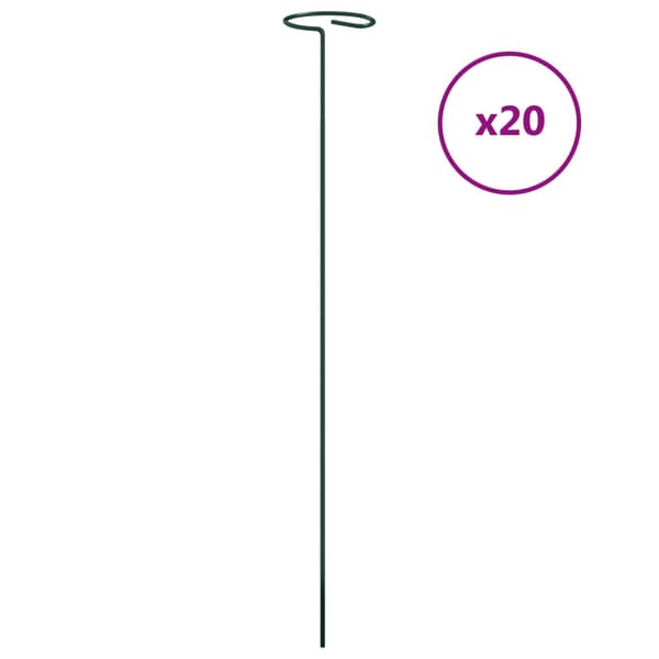 vidaXL Växtstöd 20 st mörkgrön 40 cm stål
