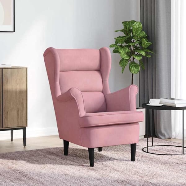 vidaXL Fåtölj rosa sammet Rosa