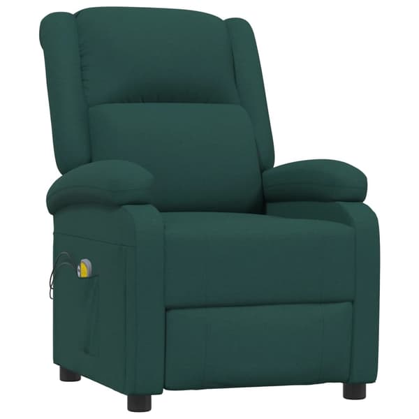 vidaXL Massagefåtölj mörkgrön tyg Grön